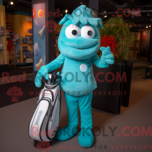 Turquoise Golftas mascotte...