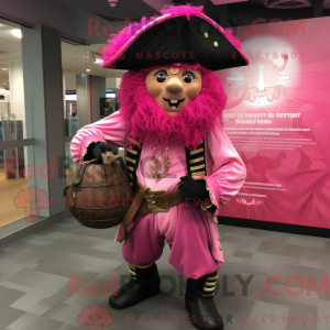 Pink Pirate maskot kostume...