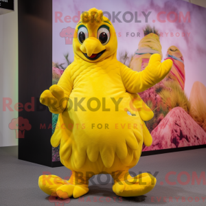 Yellow Peacock mascot...