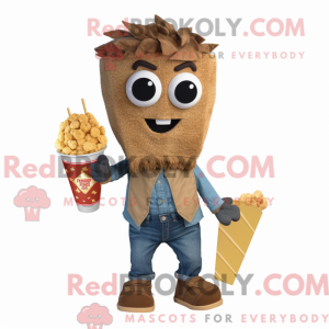 Brun Pop Corn maskot...