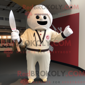 Cream Knife Thrower maskot...