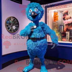 Blue Ostrich mascot costume...