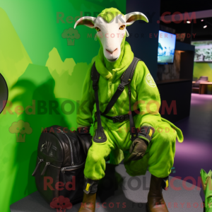 Lime Green Goat mascot...