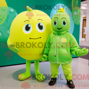 Green Lemon mascot costume...