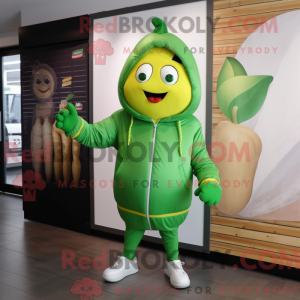 Máscara de seda verde com...