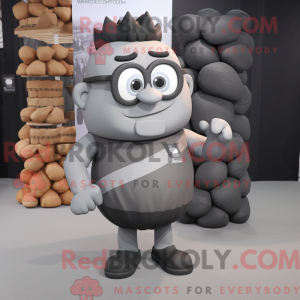 Grå Strongman maskot...
