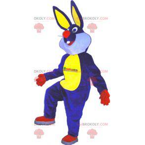 Mascot conejo azul amarillo rojo y blanco - Redbrokoly.com