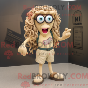 Tan Medusa maskotdraktfigur...