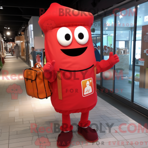 Rød Lasagne maskot kostume...