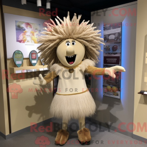 Beige konge maskot kostume...