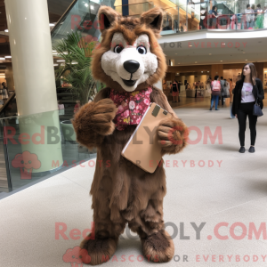 Brun Wolf maskot kostume...