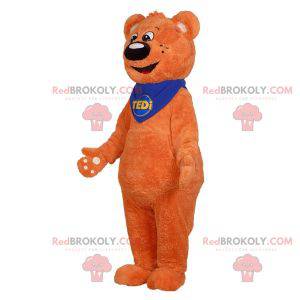 Lief en schattig oranje teddybeer mascotte - Redbrokoly.com