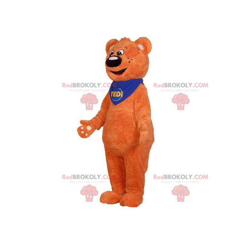 Sladký a roztomilý oranžový medvídek maskot - Redbrokoly.com