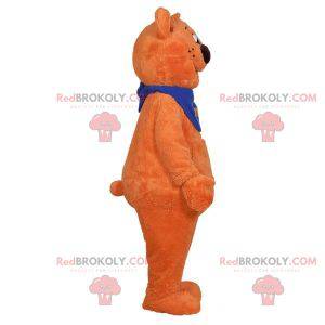 Sladký a roztomilý oranžový medvídek maskot - Redbrokoly.com