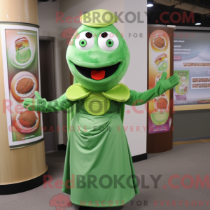Grøn Bagels maskot kostume...
