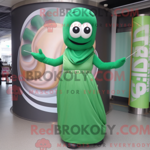 Grøn Bagels maskot kostume...
