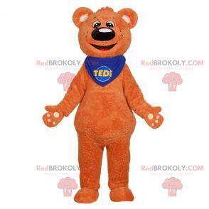 Mascotte de nounours orange doux et mignon - Redbrokoly.com