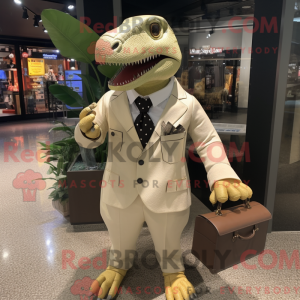 Creme Tyrannosaurus maskot...