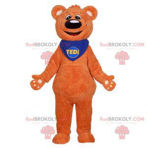 Mascotte de nounours orange doux et mignon - Redbrokoly.com