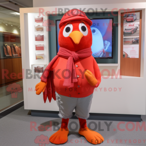 Red Quail maskotdraktfigur...