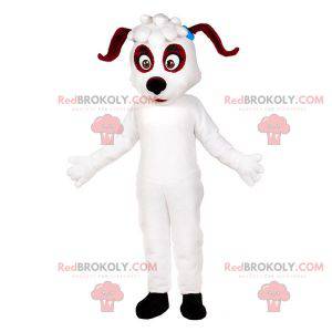 Mascotte cane bianco e marrone. Costume da cane - Redbrokoly.com