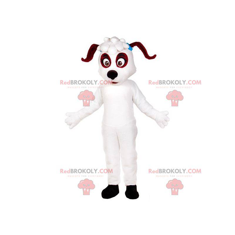 Mascota del perro blanco y marrón. Disfraz de perro - Mascota del perro blanco y marrón. Disfraz de perro -