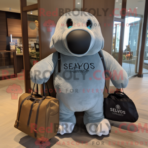 Mascotte de personnage gris...