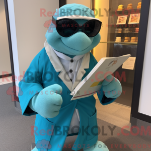Teal Sea Turtle mascot...
