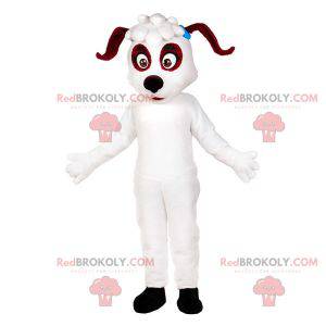 Mascotte de chien blanc et marron. Costume de chien -