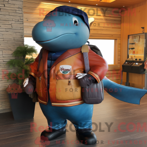 Rust Humpback Whale maskot...