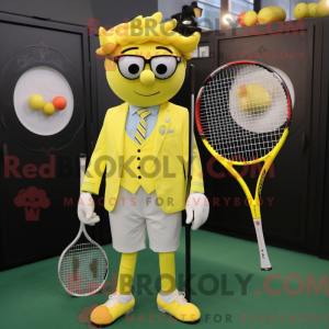 Gul tennisracket...