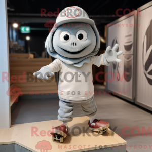 Grå Skateboard maskot...