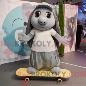 Grå Skateboard maskot...