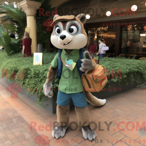 Olive Weasel mascot costume...