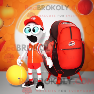 Rød Abrikos maskot kostume...