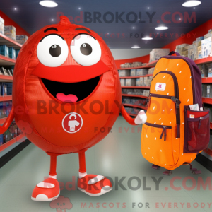 Red Apricot mascot costume...