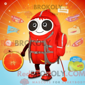 Red Apricot mascot costume...