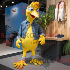 Gul fasan maskot kostume...
