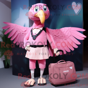 Roze gier mascottekostuum...