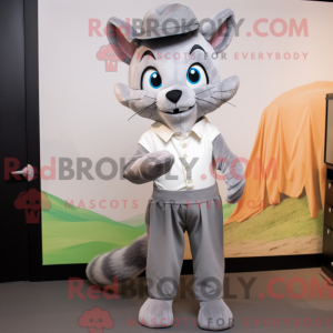 Grijze kat mascotte kostuum...
