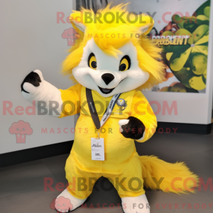 Yellow Skunk mascot costume...