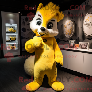 Gul Skunk maskot kostume...