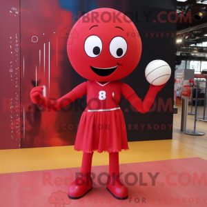 Red Volleyball Ball mascot...