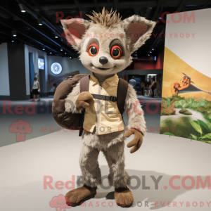 Tan Aye-Aye mascottekostuum...