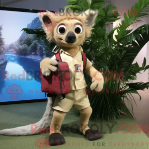Tan Aye-Aye mascottekostuum...