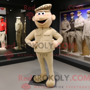 Beige Soldier mascot...