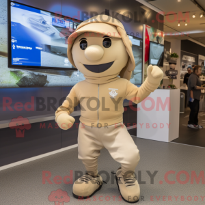 Beige Soldier mascot...