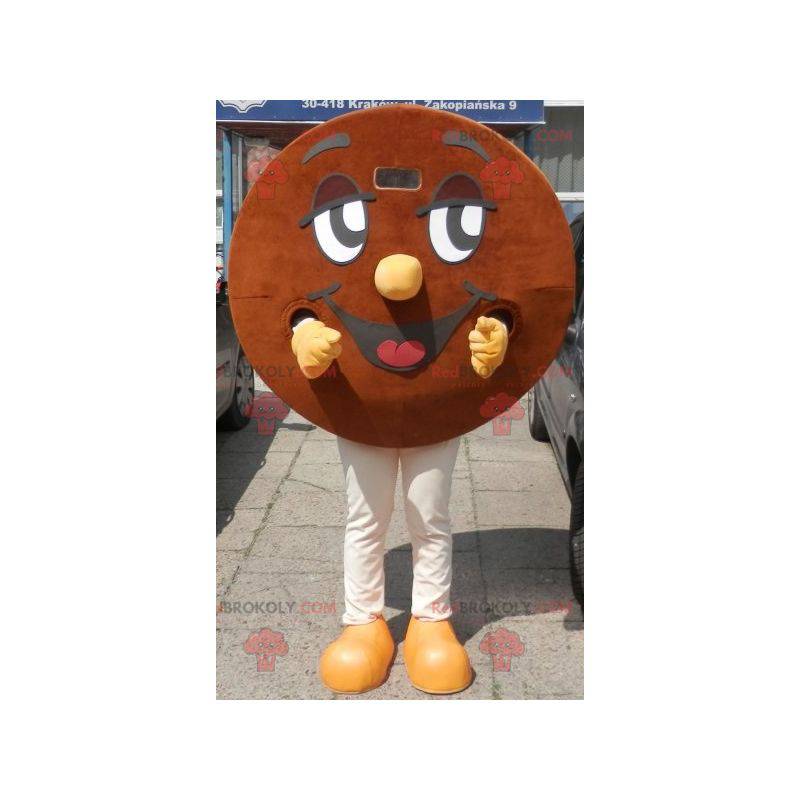 Mascota de galleta marrón y sonriente redonda gigante - Mascota de galleta marrón y sonriente redonda gigante -