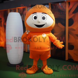 Orange Rugby Ball mascot...