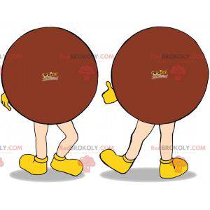 Kæmpe rund smilende og brun cookie maskot - Redbrokoly.com